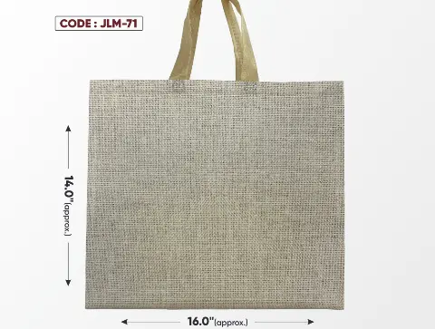 Jute Look Medium Bag with Cream Handle