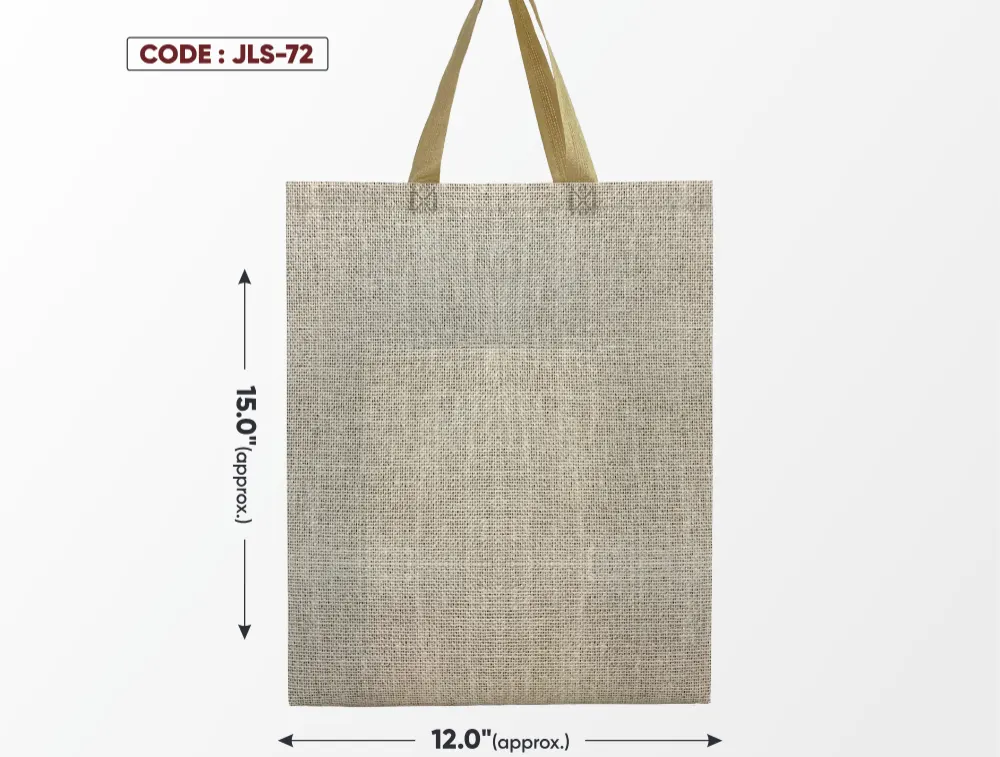 Jute Look Standing Bag with Cream Handle