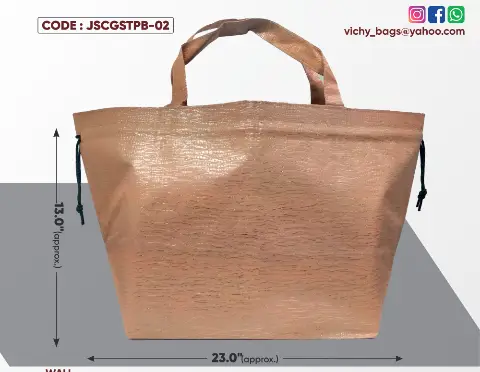 Cream with Golden Stripes Big Potli Bag & Rassi with Cream Handle