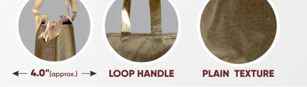 Close-ups of the gusset, handle and texture of Golden Zipper Shining Bag with Golden Handle