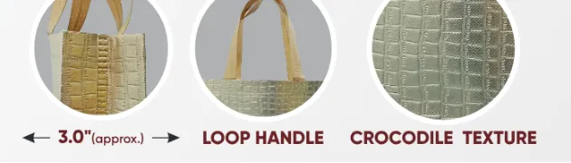 Close-ups of the gusset, handle and texture of Light Golden Mini Crocodile Bag with Cream Handle