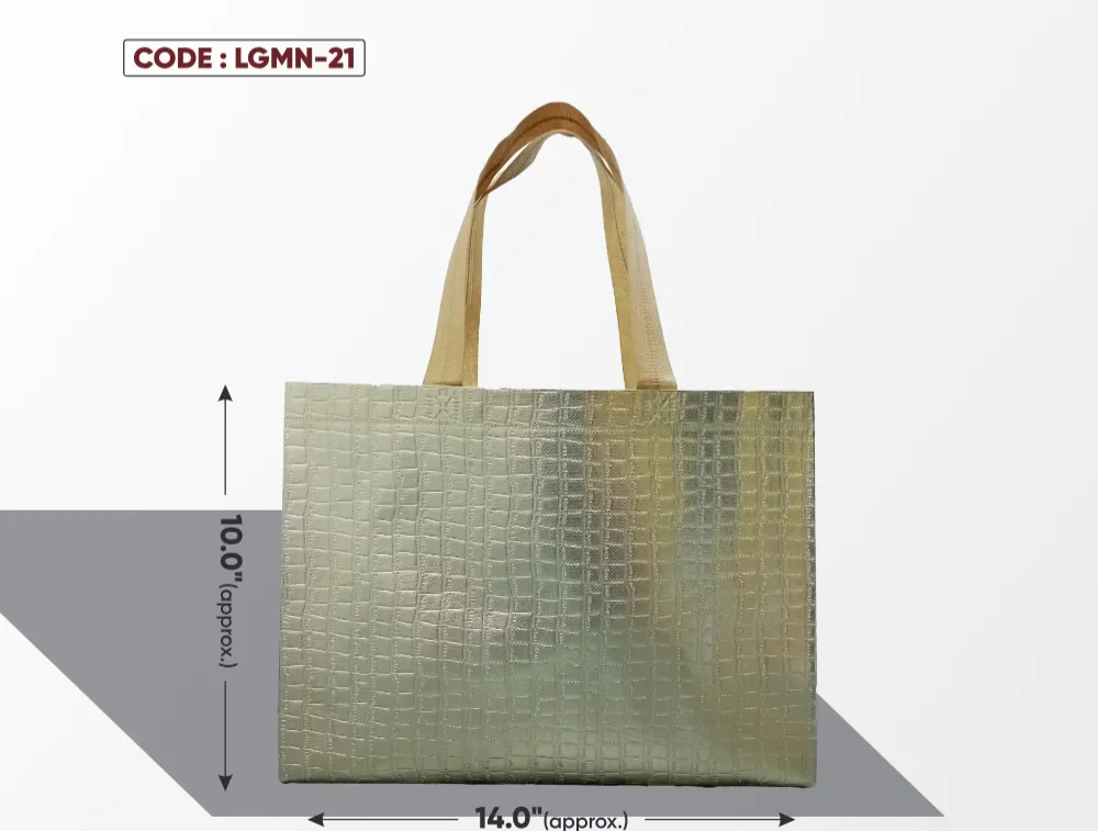 Light Golden Mini Crocodile Bag with Cream Handle