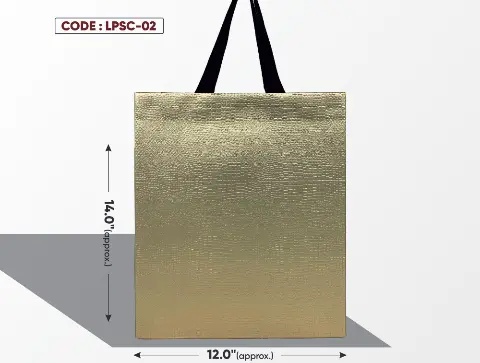 Leather Paper Look Standing Cream Bag with Black Handle