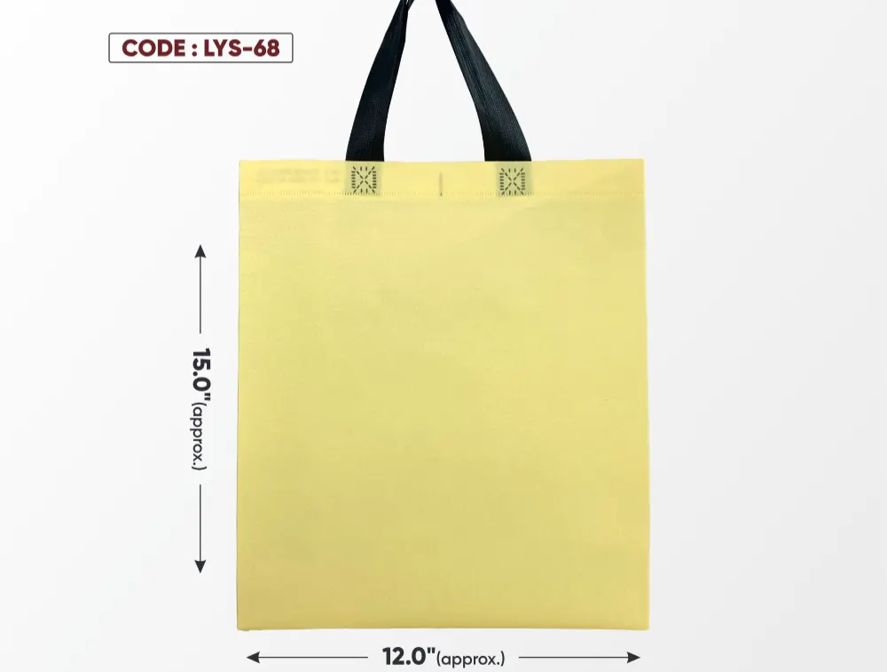 Light Yellow Standing Bag with Black Handle