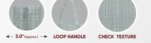 Close-ups of the gusset, handle and texture of Light Grey Mini Bag with Grey Handle