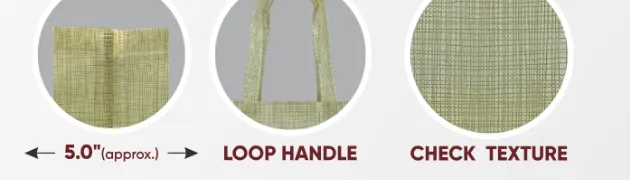 Close-ups of the gusset, handle and texture of Light Gold Standing Bag with Gold Handle