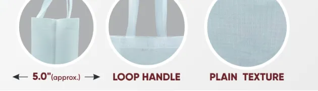 Close-ups of the gusset, handle and texture of White Standing Bag with White Handle