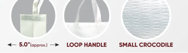 Close-ups of the gusset, handle and texture of Pearl White Medium Crocodile Glossy Bag with White Handle