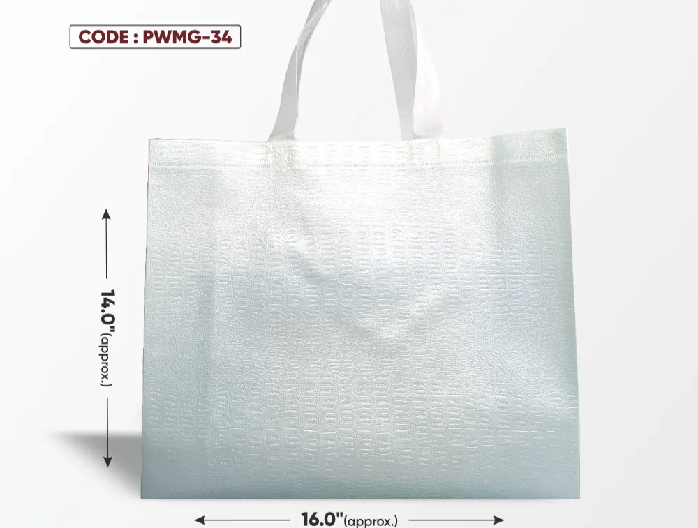 Pearl White Medium Crocodile Glossy Bag with White Handle