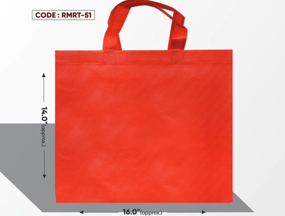 Red Medium Rain Texture Matte Bag with Red Handle