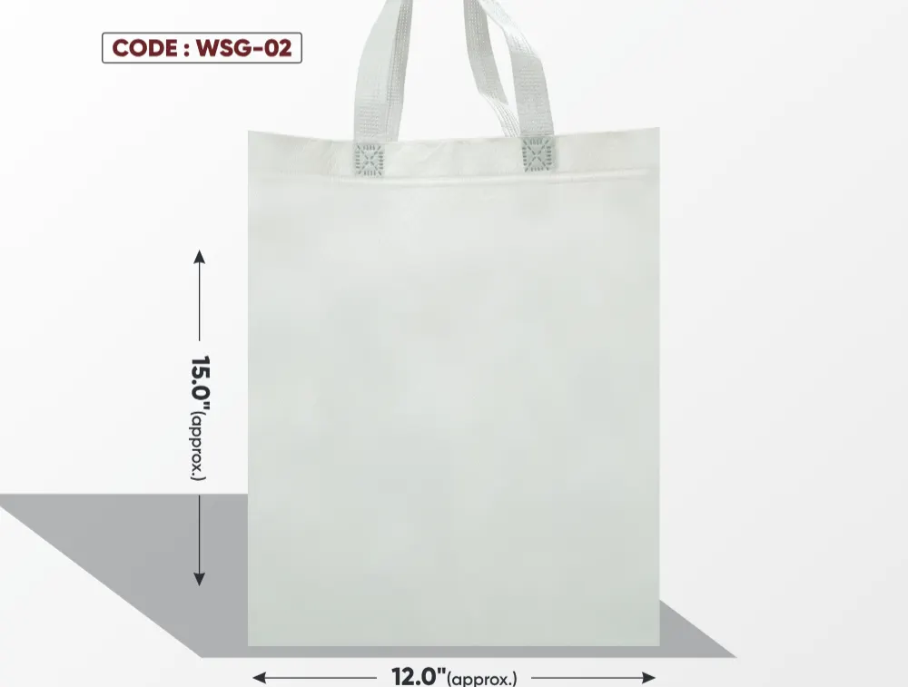 White Standing Plain Glossy Bag with White Handle